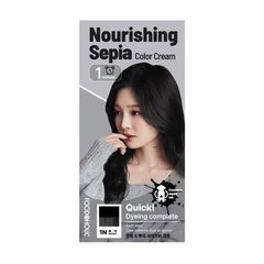Натуральна корейська крем - фарба для волосся FOODAHOLIC NPURISHING SEPIA COLOR CREAM 1N REAL BLACK