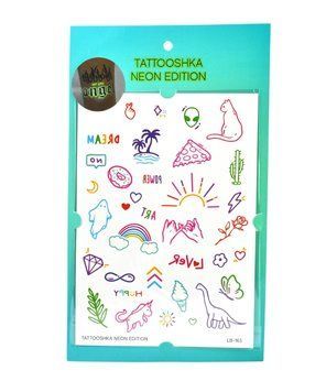 Татуировка набор HAPPY неоновые.