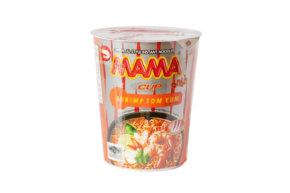 Лапша быстрого приготовления с креветками Том Ям в стаканчике SHRIMP TOM YUM CUP MAMA 70 г