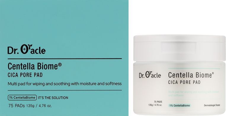 Тонер-пады для лица успокаивающие с центелой Dr.Oracle Centella Biome Cica Pore Pad 75ea